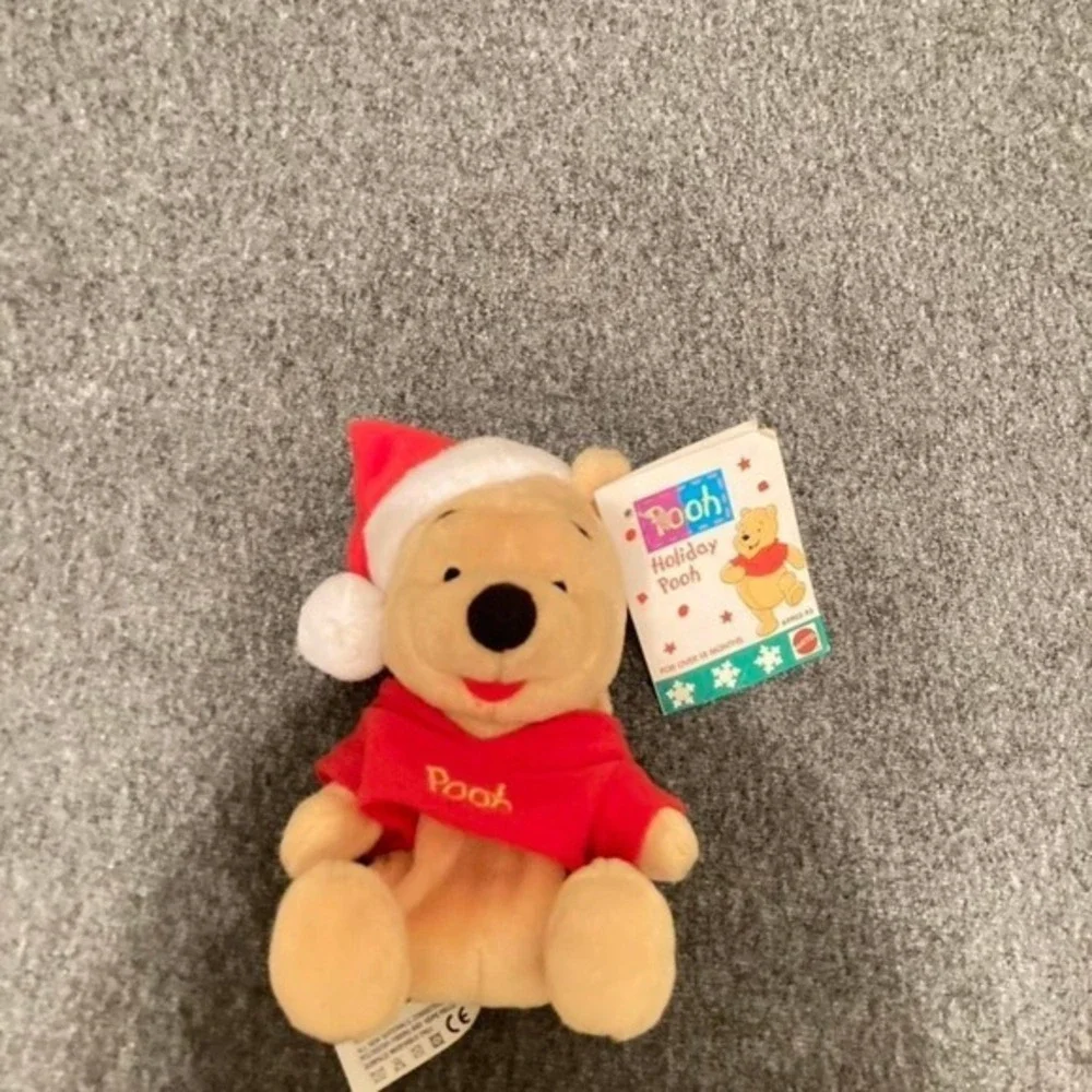 Mini Disney Winnie the Pooh Christmas Plush Bear in Santa Outfit 6